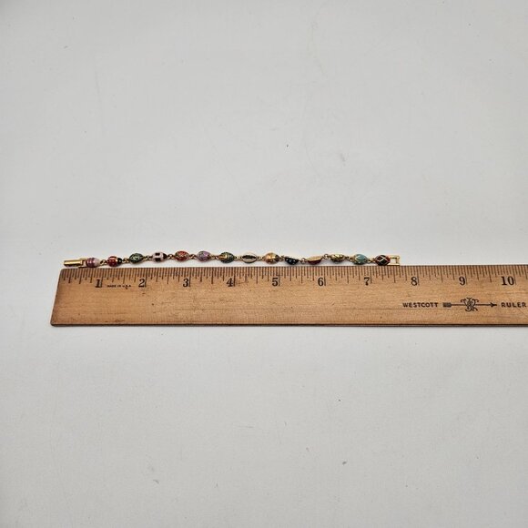 Joan Rivers Faberge Eggs Gold Tone Enamel Link Bracelet - Picture 6 of 6